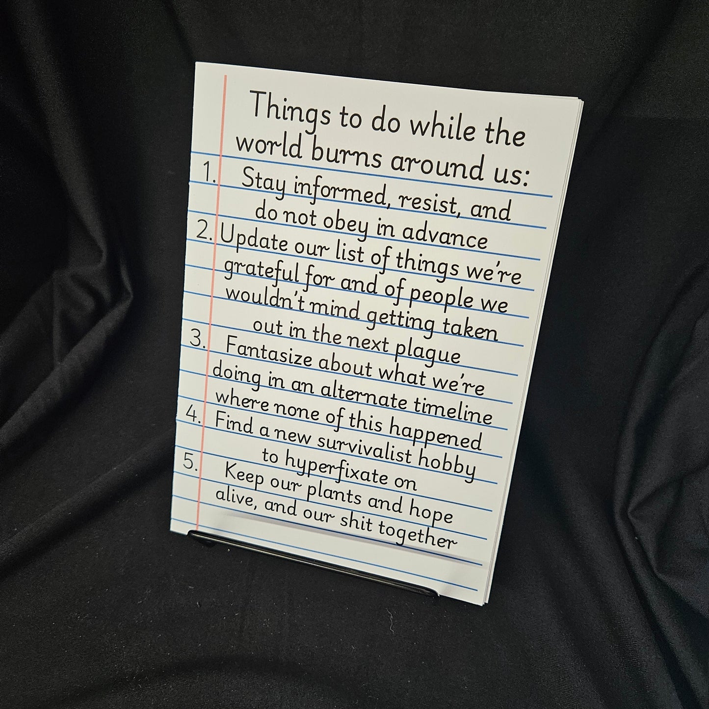 While the World Burns – Apocalypse To-Do Card