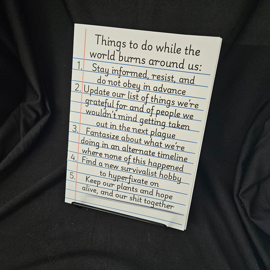 While the World Burns – Apocalypse To-Do Card