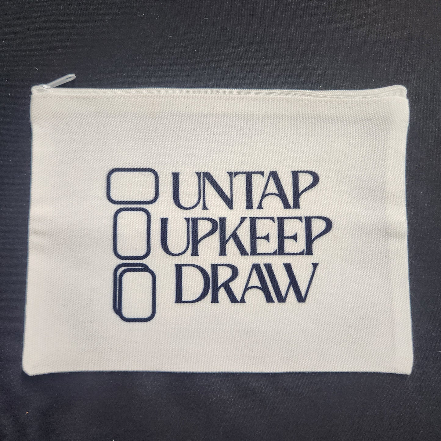 Untap. Upkeep. Draw. – MTG Zippered Pouch