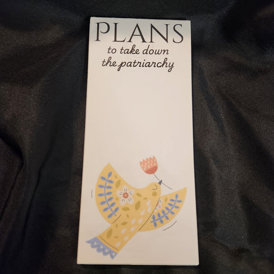 Plans to Take Down the Patriarchy – Tear-Off Notepad of World Domination