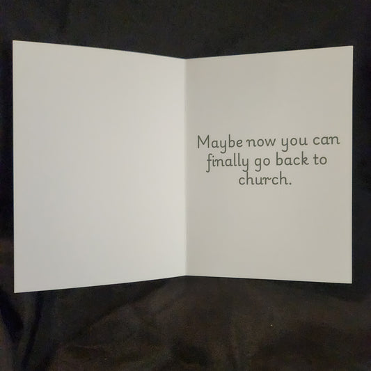 Congratulations! You're not living in sin anymore!